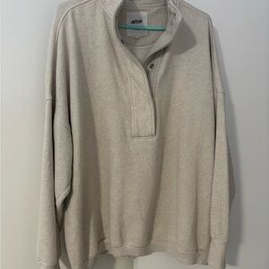 Aerie Women's Cream Crew Neck Sweater